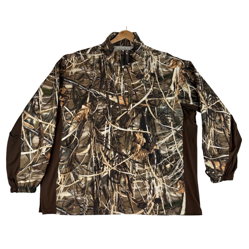 Drake Waterfowl Pullover Mens 3XL Camo Advantage Max-4 HD 1/4 Zip Hunting Top
